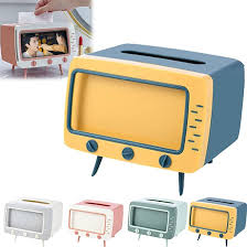 Creative Tv Tissue Box Holder With Phone Holder