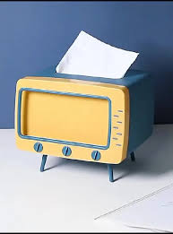 Creative Tv Tissue Box Holder With Phone Holder