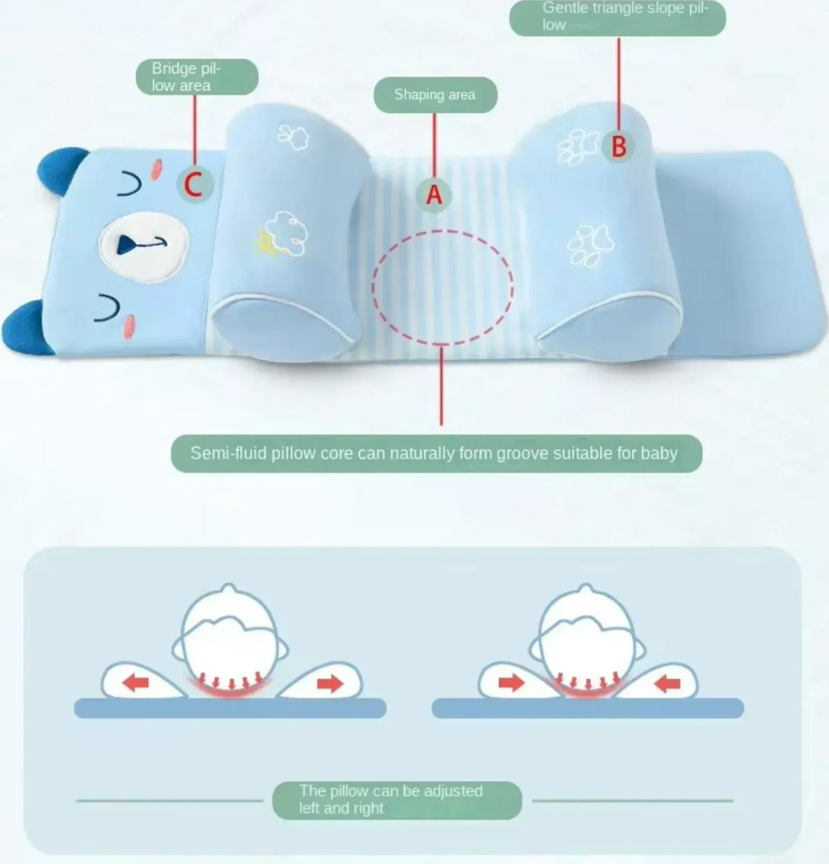 Sleeping support pillow for kids